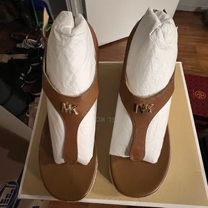 Michael Kors Laney Saffiano Leather Espadrille Wedge Sandal